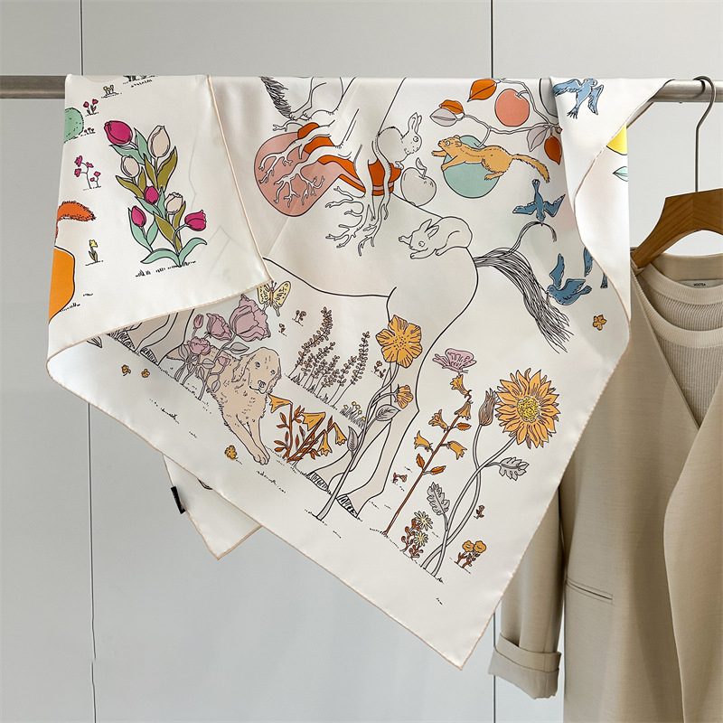 AB Faced Print Silk Scarf 18MM - огляд і ціна Travel Accessories Aesthetic