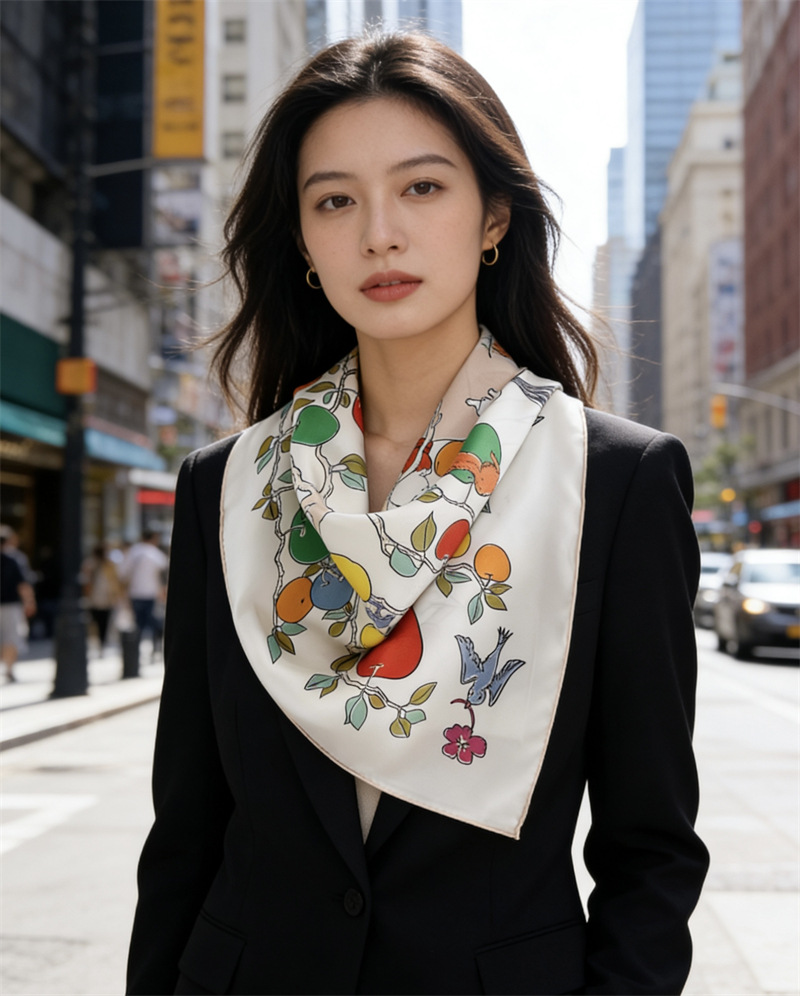 AB Faced Print Silk Scarf 18MM - огляд і ціна Travel Accessories Aesthetic