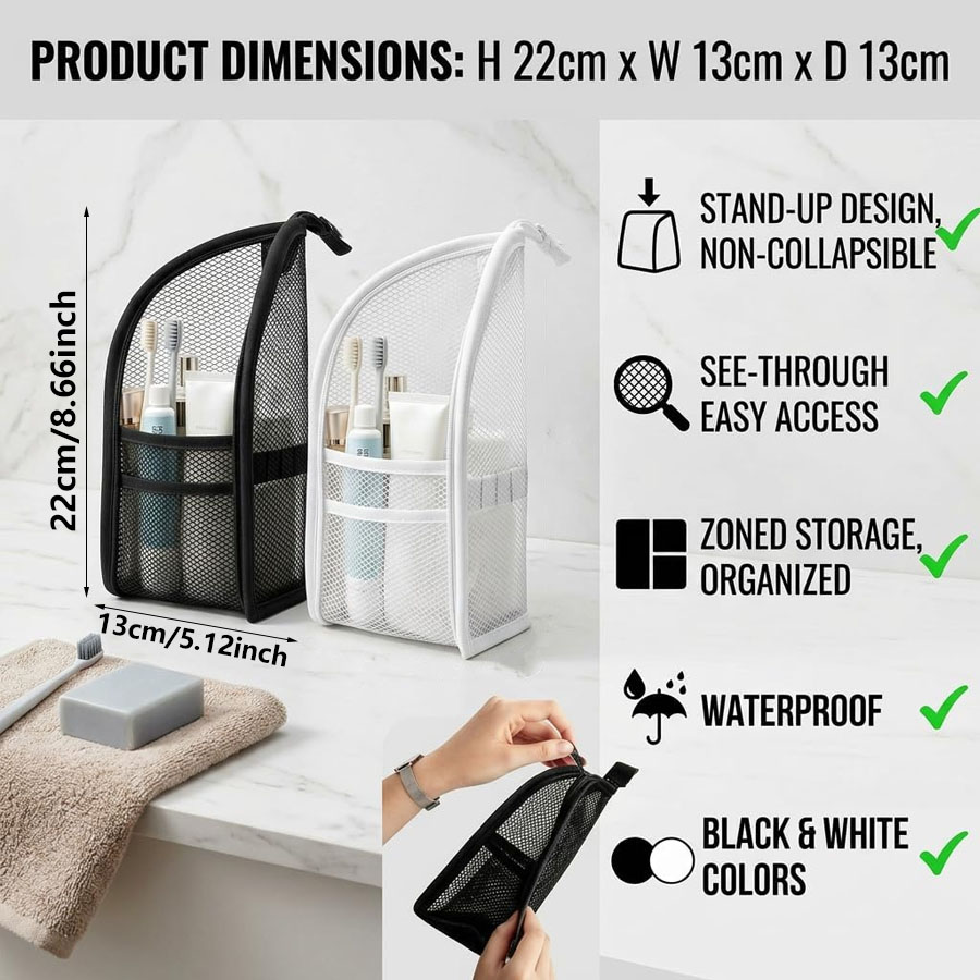 1Pc Portable Mesh Toiletry Bag - огляд і ціна Travel Accessories Organizer Bag